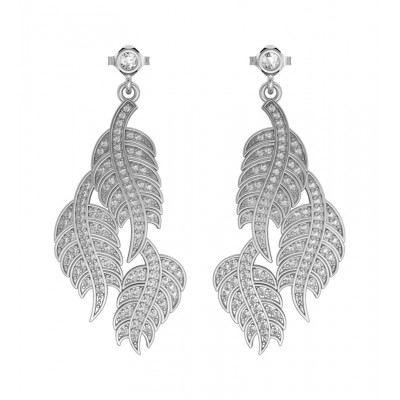 Leaf Earring with Diamonds